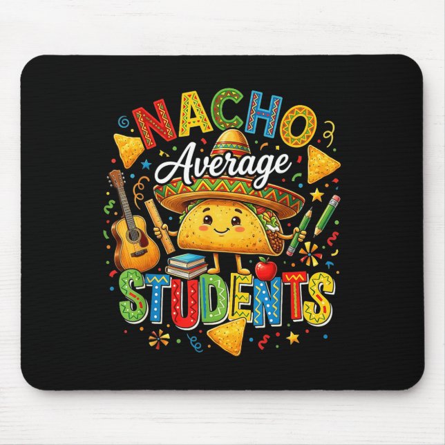 Mousepad Estudantes médios nacho lindo taco volta às aulas (Frente)