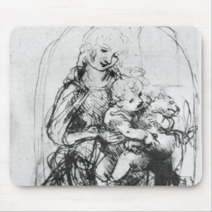 Mousepad Estude para Madonna com um gato, c.1478-80