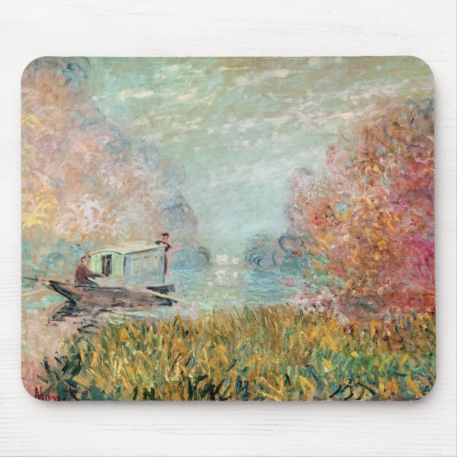 Mousepad Estúdio do barco de Claude Monet | no Seine (Frente)