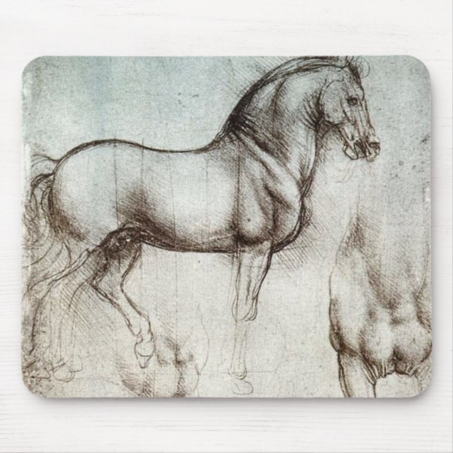 Mousepad Estudo Da Vinci Horse Renascance Sketch Belas Arte (Frente)