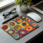 Mousepad Estudo de cor | Wassily Kandinsky<br><div class="desc">Pintura de arte intitulada Color Study,  quadrados com círculos concentrados (1913) pela artista russa Wassily Kandinsky. Arte original é um estudo de abstrato colorida feito com aquarela,  guache e lápis de cor no papel. Use as ferramentas de design para adicionar texto personalizado ou personalizar a imagem.</div>