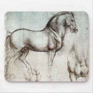 Mousepad Estudo de da Vinci de um esboço do desenho de