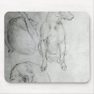 Mousepad Estudo de um cão e de um gato, c.1480