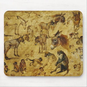 Mousepad Estudos de animais: Macacos, Gatos e Cães