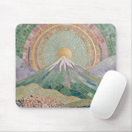 Mousepad Ethereal Bloom: Pastel Mosaic Volcano in Spring