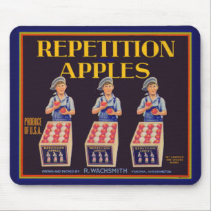 Mousepad Etiqueta da caixa de Maçãs de Repetição 1930