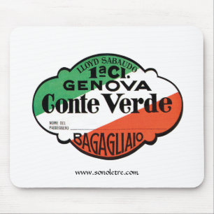 Mousepad Etiqueta de Bagagem de Classe Conte Verde 1rua