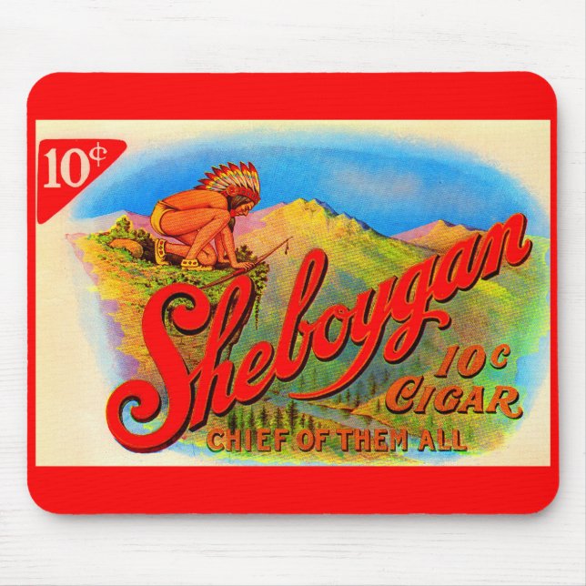 Mousepad Etiqueta de charuto de Sheboygan (Frente)