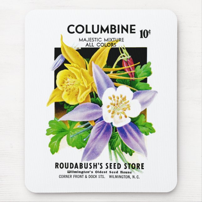 Mousepad Etiqueta de Pacote de Semente Columbina (Frente)