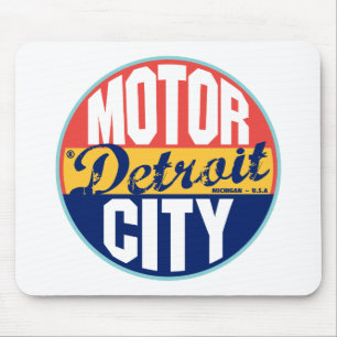 Mousepad Etiqueta do vintage de Detroit