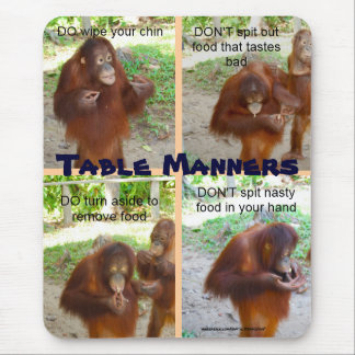 Mousepad Etiqueta e maneiras para animais selvagens ou