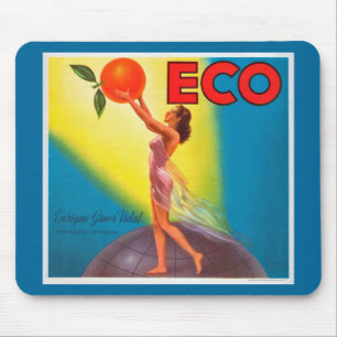 Mousepad Etiqueta Laranja Vintage