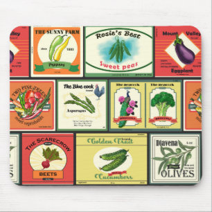 Mousepad Etiquetas de produtos em conserva em conserva-legu