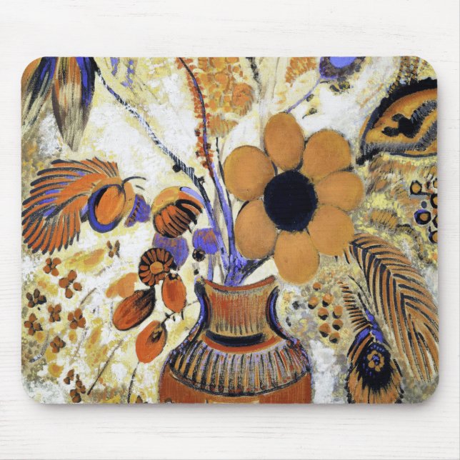 Mousepad Etruscan Vase com Flores, Redon (Frente)