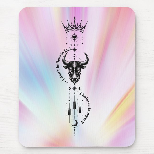 Mousepad Eu Acredito em Mim Mesmo Símbolo de Trader Aura Pa (Frente)