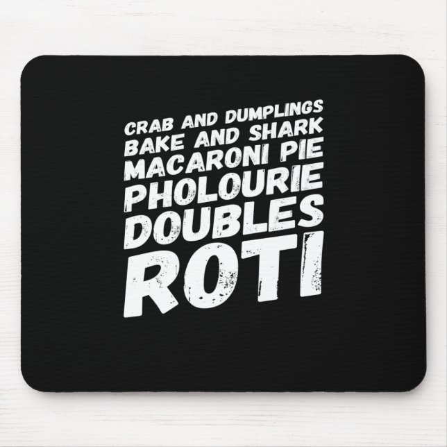 Mousepad Eu adoro a camiseta Comida de Trinidad e Tobago (Frente)