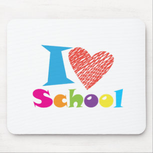 Mousepad Eu Adoro A Escola. De Volta À Escola. Cartoon Cut