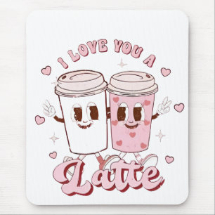 Mousepad Eu adoro amantes de Namorados de chá latente de bo