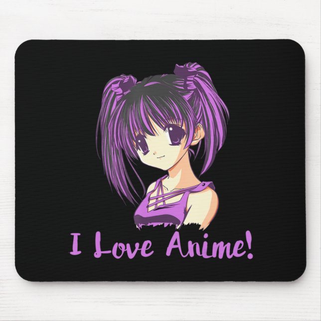 Mousepad Eu Adoro Anime! Anime Girl otaku Manga (Frente)