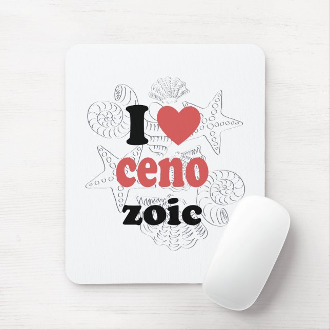 Mousepad Eu adoro cenozoico, citação engraçada para cientis (Com mouse)