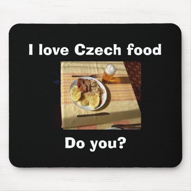 Mousepad Eu adoro comida checa (Frente)