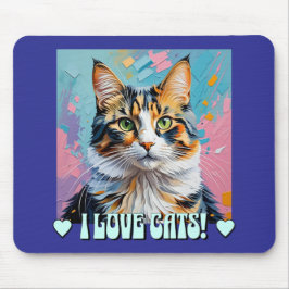 Mousepad Eu Adoro Gatos!