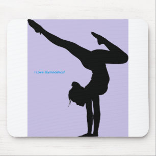 Mousepad Eu adoro ginástica - ginasta com fundo lilático