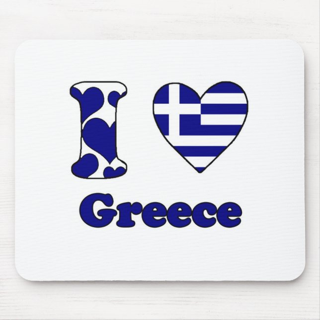 Mousepad Eu adoro Grécia (Frente)