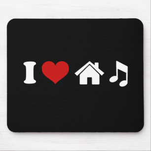 Mousepad Eu adoro o teclado do rato de música da Casa Pr