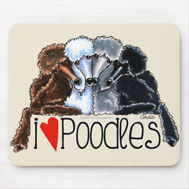 Mousepad Eu Adoro Poodles (Frente)