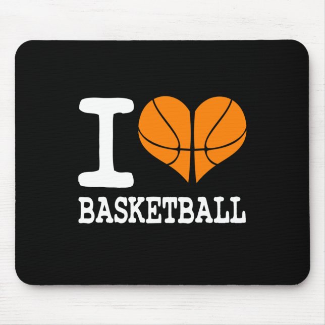 Mousepad Eu adoro Presente de Esportes de Bola de Basquete  (Frente)