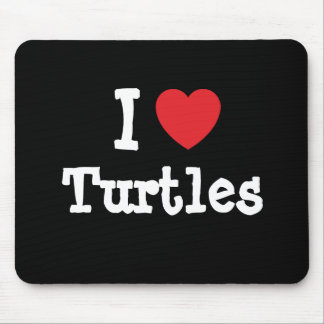 Mousepad Eu adoro Tartarugas personalizadas personalizadas
