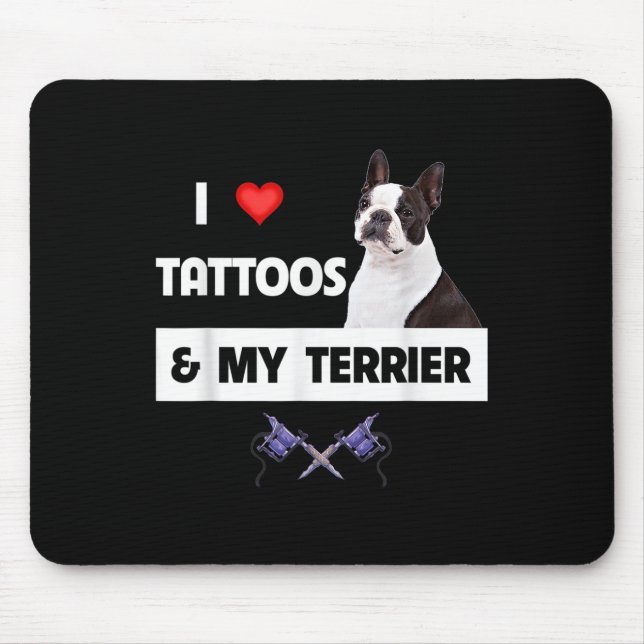Mousepad Eu Adoro Tatuagens E Meu Cachorro Collie Da Fronte (Frente)