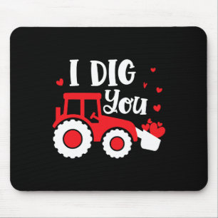 Mousepad Eu Adoro Você Trator Construção Coração Amoroso Di
