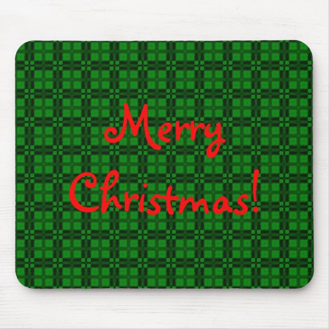 Mousepad Eu adoro Xadrez - Verde de Natal (Frente)