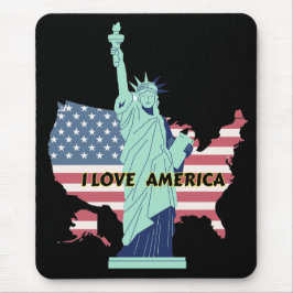 Mousepad Eu amo a América - Liberdade e Orgulho T-Shirt