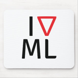 Mousepad Eu amo a aprendizagem de máquina