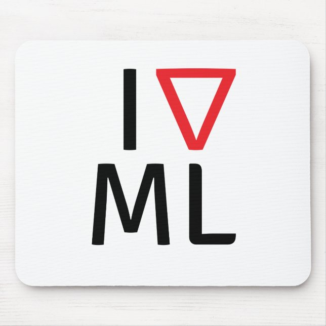 Mousepad Eu amo a aprendizagem de máquina (Frente)