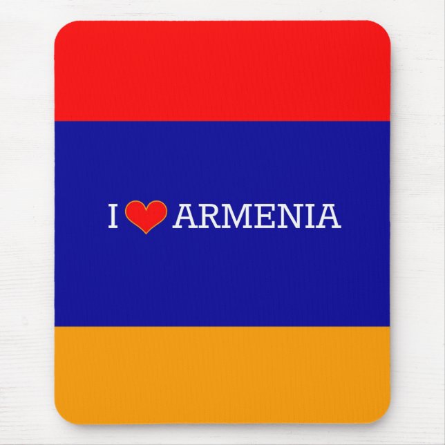 Mousepad Eu amo a Armênia, bandeira da Armênia (Frente)