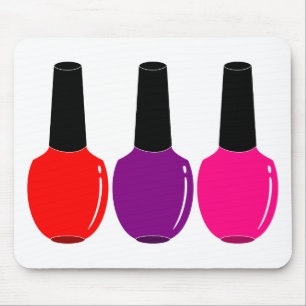 Mousepad Eu amo a arte roxa cor-de-rosa vermelha do verniz