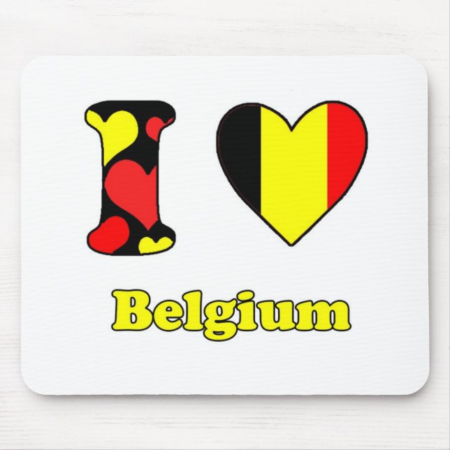 Mousepad Eu amo a Bélgica (Frente)