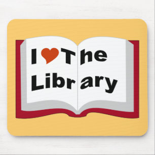 Mousepad Eu amo a biblioteca