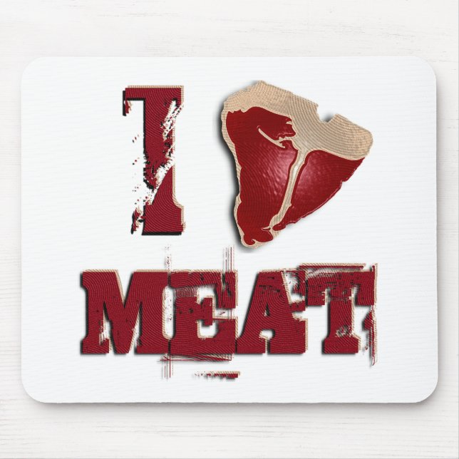Mousepad Eu amo a carne (Frente)