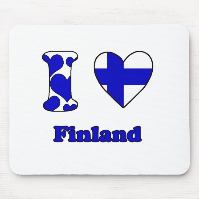 Mousepad Eu amo a Finlândia (Frente)