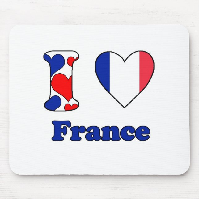 Mousepad Eu amo a França (Frente)