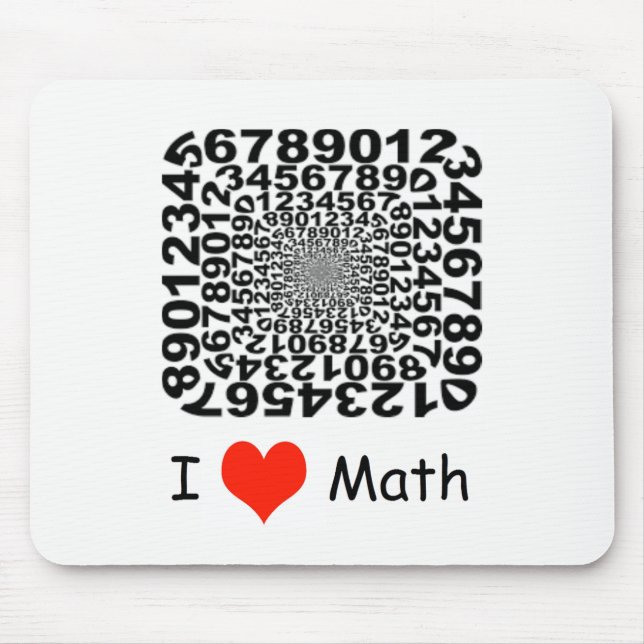 Mousepad Eu amo a matemática (Frente)