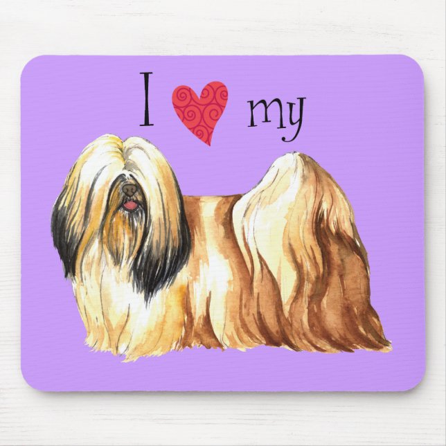 Mousepad Eu Amo a minha Lhasa Apso (Frente)