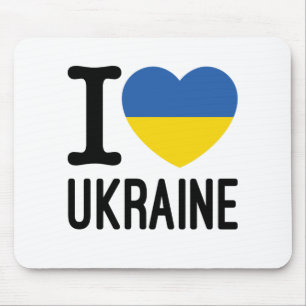 Mousepad Eu Amo a Ucrânia Heart Ucraniana Flag