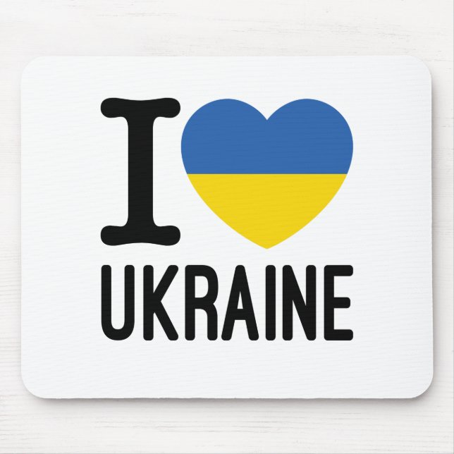 Mousepad Eu Amo a Ucrânia Heart Ucraniana Flag (Frente)