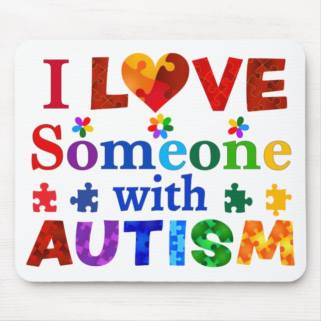 Mousepad Eu amo alguém com AUTISM (Frente)